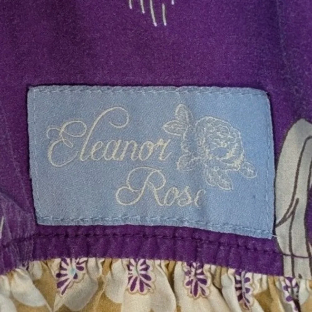 Eleanor Rose Girls‎ Unicorn Whimsical Floral Dress Purple Blue 6-7 Long Sleeve